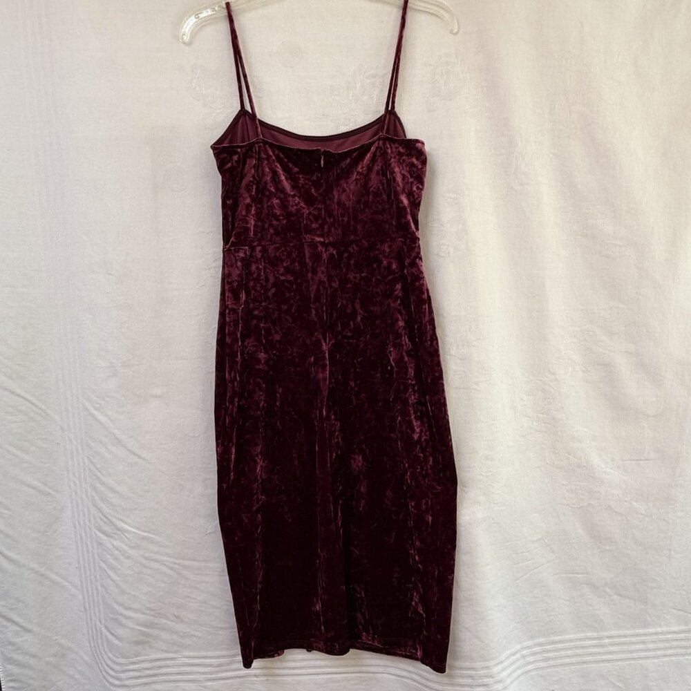 Lulus Red Velvet Spaghetti Strap Midi Dress Womens Large Body on Party Cocktaill - Picture 4 of 11